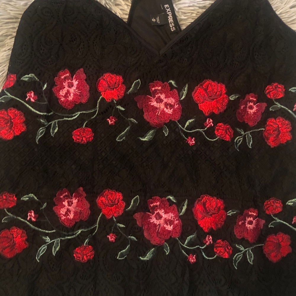 Express Rose Floral Racerback Tank Top - Picture 2 of 2